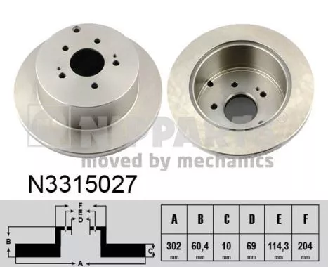 Nipparts N3315027 Гальмівні диски