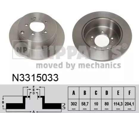 Nipparts N3315033 Гальмівні диски