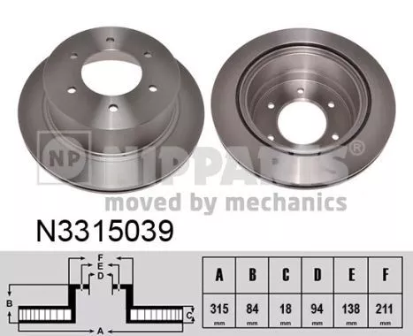 Nipparts N3315039 Гальмівні диски