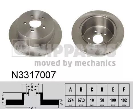 Nipparts N3317007 Гальмівні диски