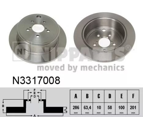 Nipparts N3317008 Тормозные диски