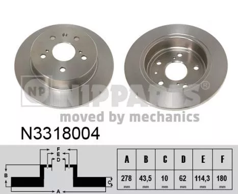 Nipparts N3318004 Тормозные диски