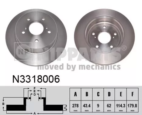 Nipparts N3318006 Тормозные диски