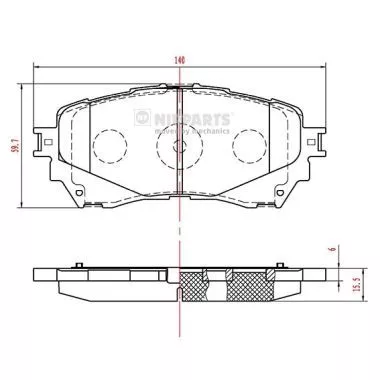 Nipparts N3603074 Гальмівні колодки