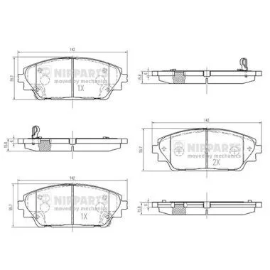 Nipparts N3603076 Гальмівні колодки