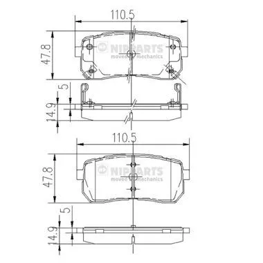 Nipparts N3610308 Гальмівні колодки