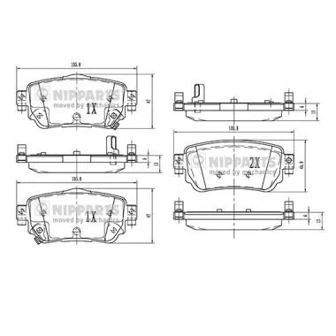 Nipparts N3611060 Гальмівні колодки