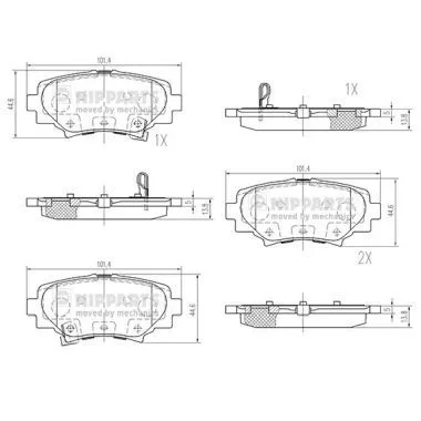 Nipparts N3613027 Гальмівні колодки