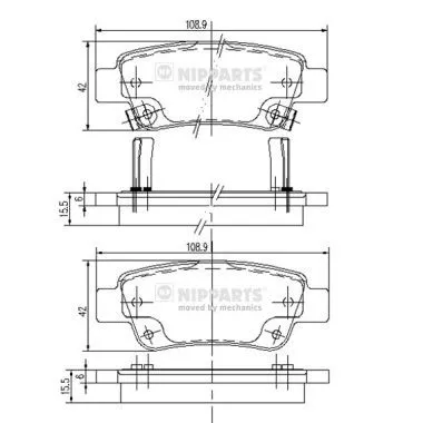 Nipparts N3614019 Гальмівні колодки