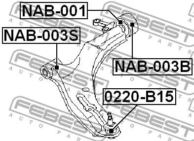Febest NAB-001 Сайлентблок рычага