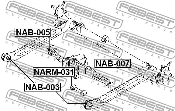 Febest NAB-003 Сайлентблок задней балки
