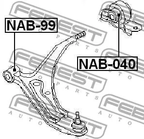 Febest NAB-040 Сайлентблок ричагу