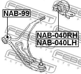 Febest NAB-040RH Сайлентблок ричагу