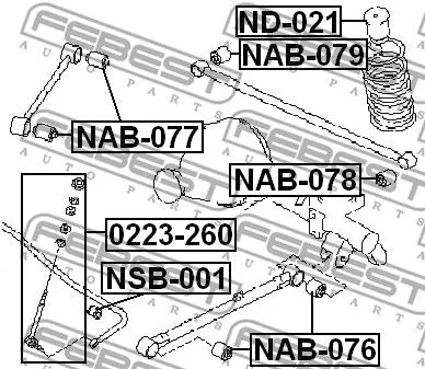 Febest NAB-079 Сайлентблок рычага