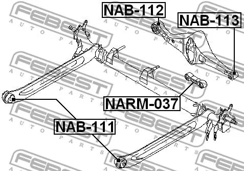 Febest NAB-112 Сайлентблок рычага