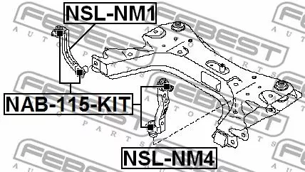 Febest NAB-115-KIT Сайлентблок ричагу