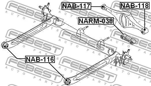 Febest NAB-118 Сайлентблок рычага