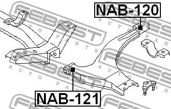 Febest NAB-120 Сайлентблок рычага