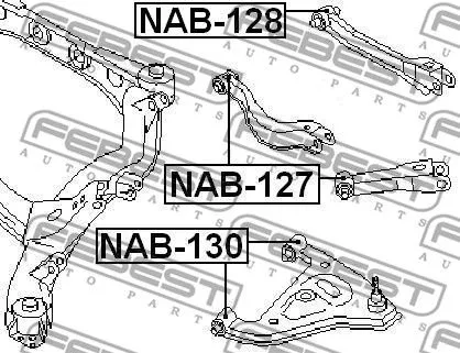 Febest NAB-127 Сайлентблок ричагу