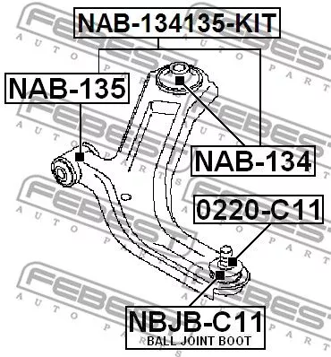 Febest NAB-134 Сайлентблок рычага