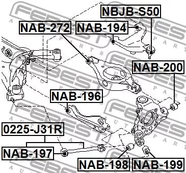 Febest NAB-197 Сайлентблок рычага