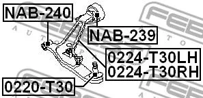Febest NAB-240 Сайлентблок рычага