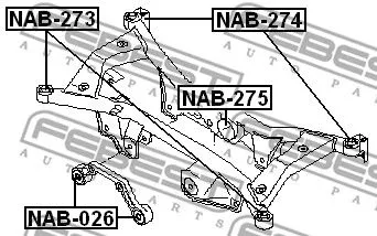 Febest NAB-274 Сайлентблок задней балки