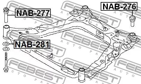 Febest NAB-281 Сайлентблок балки