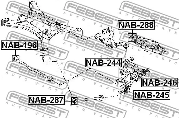 Febest NAB-288 Сайлентблок рычага