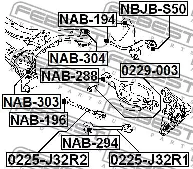 Febest NAB-294 Сайлентблок рычага