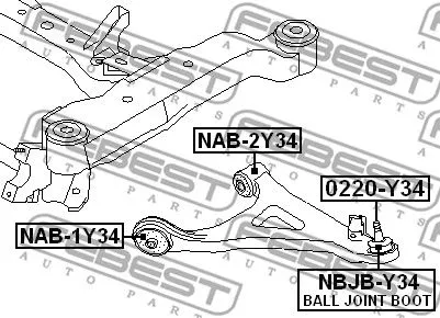 Febest NAB-2Y34 Сайлентблок ричагу