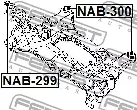 Febest NAB-300 Сайлентблок задней балки