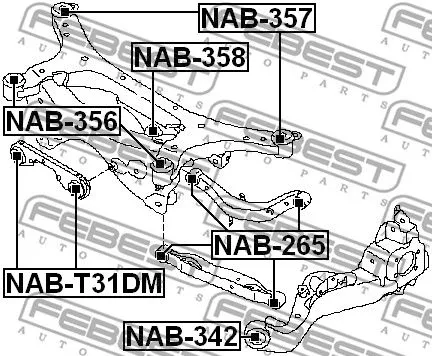 Febest NAB-342 Сайлентблок ричагу