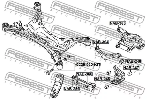 Febest NAB-365 Сайлентблок ричагу