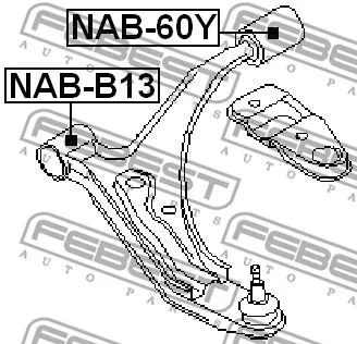Febest NAB-60Y Сайлентблок ричагу