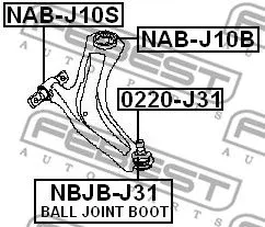 Febest NAB-J10B Сайлентблок рычага