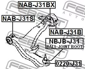 Febest NAB-J31BX Сайлентблок рычага