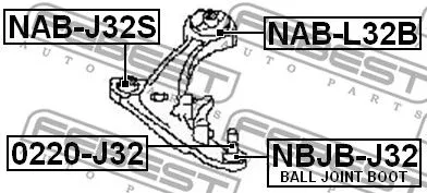 Febest NAB-L32B Сайлентблок ричагу