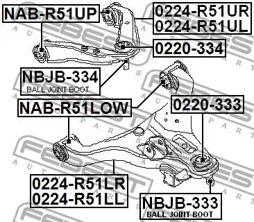 Febest NAB-R51LOW Сайлентблок рычага