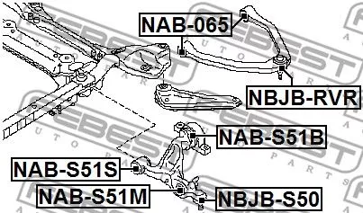 Febest NAB-S51B Сайлентблок ричагу