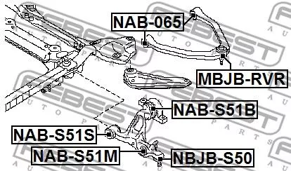 Febest NAB-S51M Сайлентблок ричагу