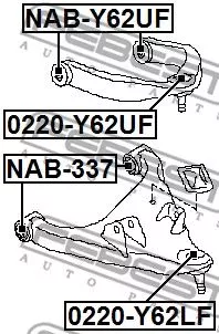 Febest NAB-Y62UF Сайлентблок ричагу