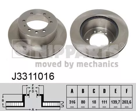 Nipparts J3311016 Тормозные диски