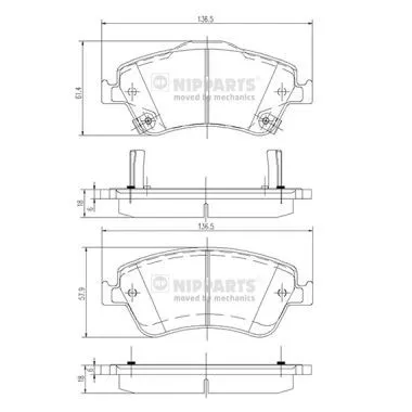 Nipparts J3602124 Гальмівні колодки