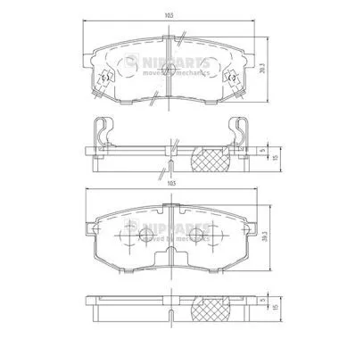 Nipparts J3610302 Гальмівні колодки