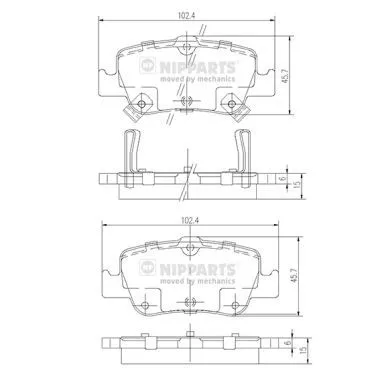 Nipparts J3612033 Гальмівні колодки