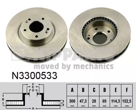 Nipparts N3300533 Гальмівні диски