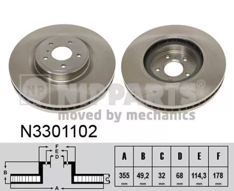 Nipparts N3301102 Гальмівні диски