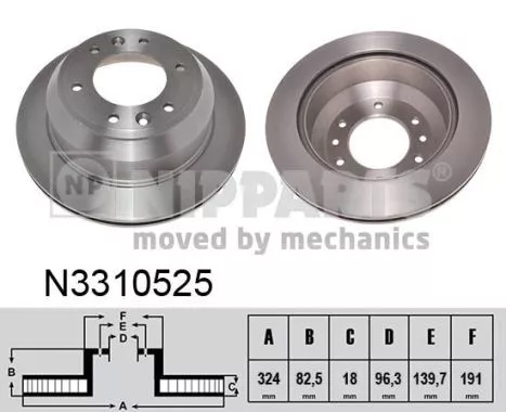 Nipparts N3310525 Тормозные диски
