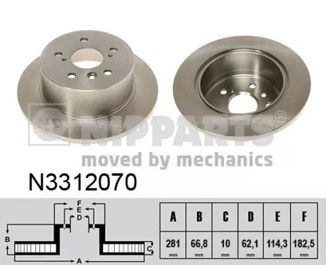 Nipparts N3312070 Гальмівні диски
